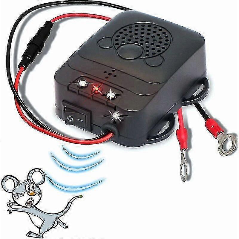 Ultrasonic Car Repellent, Electronic Rat Weasel Repeller Deterrent with LED Strobe Lights for Car, Barn, Kitchen