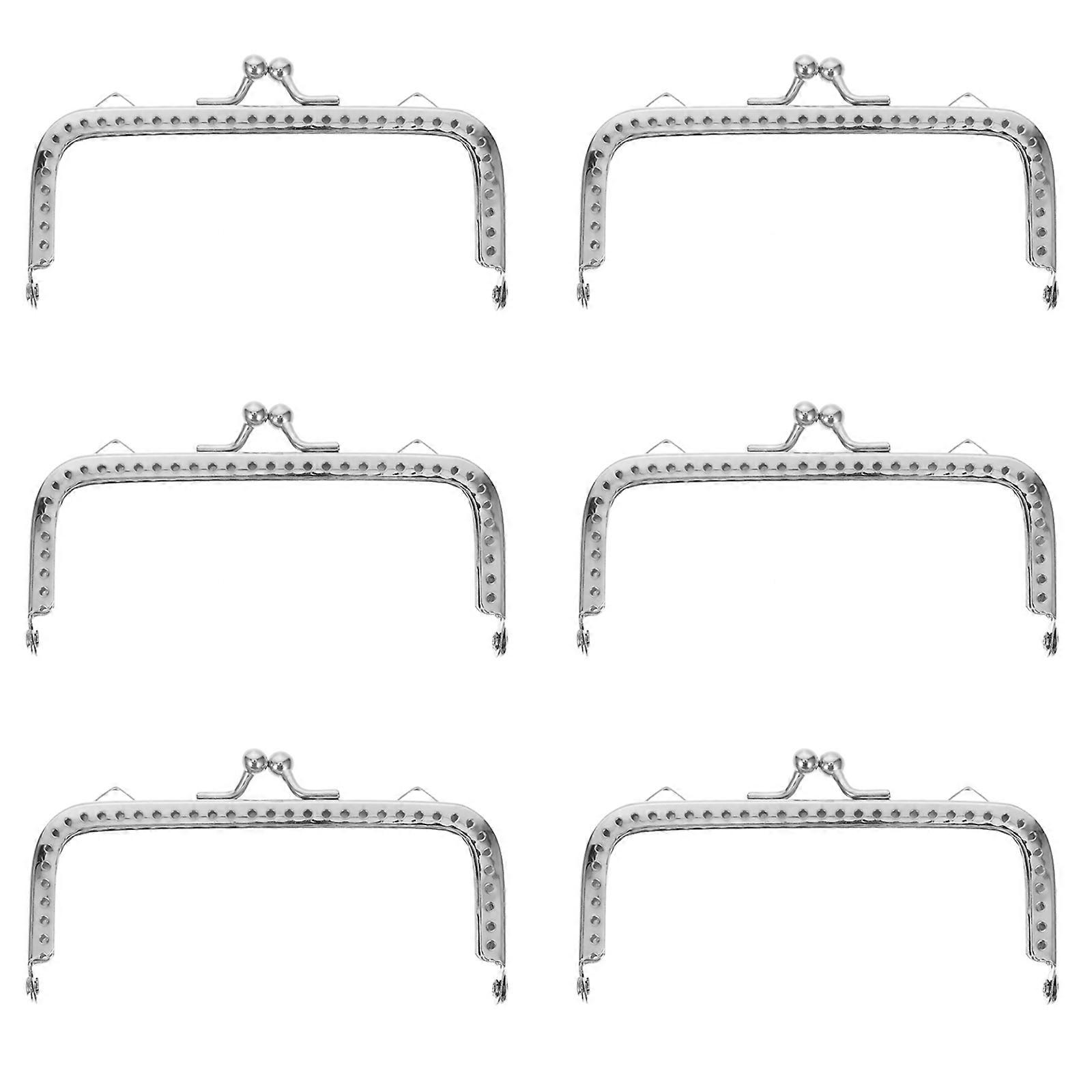 6pcs Purse Clasp Frames with Handles for DIY Handbag Making – Rounded Corners, Comfortable Grip, Replacement Accessories for Women's Craft Bags