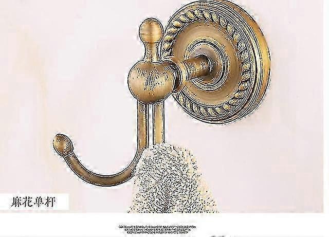 アンティーク彫刻、真鍮無垢、ヨーロッパのバスルームアクセサリー、棚とフック付き