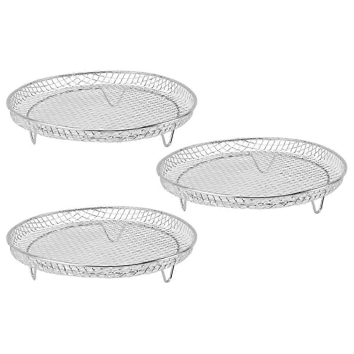 Fryer Rack 8 Inch Stackable Grid Grilling Rack for Deep Fryers - Silver