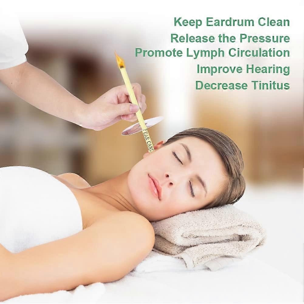 24Pcs Natural Beeswax Ear Candles Ear Candles Ear Wax Remover 100% Non-Toxic Cylinders Fragrance Hollow Candles
