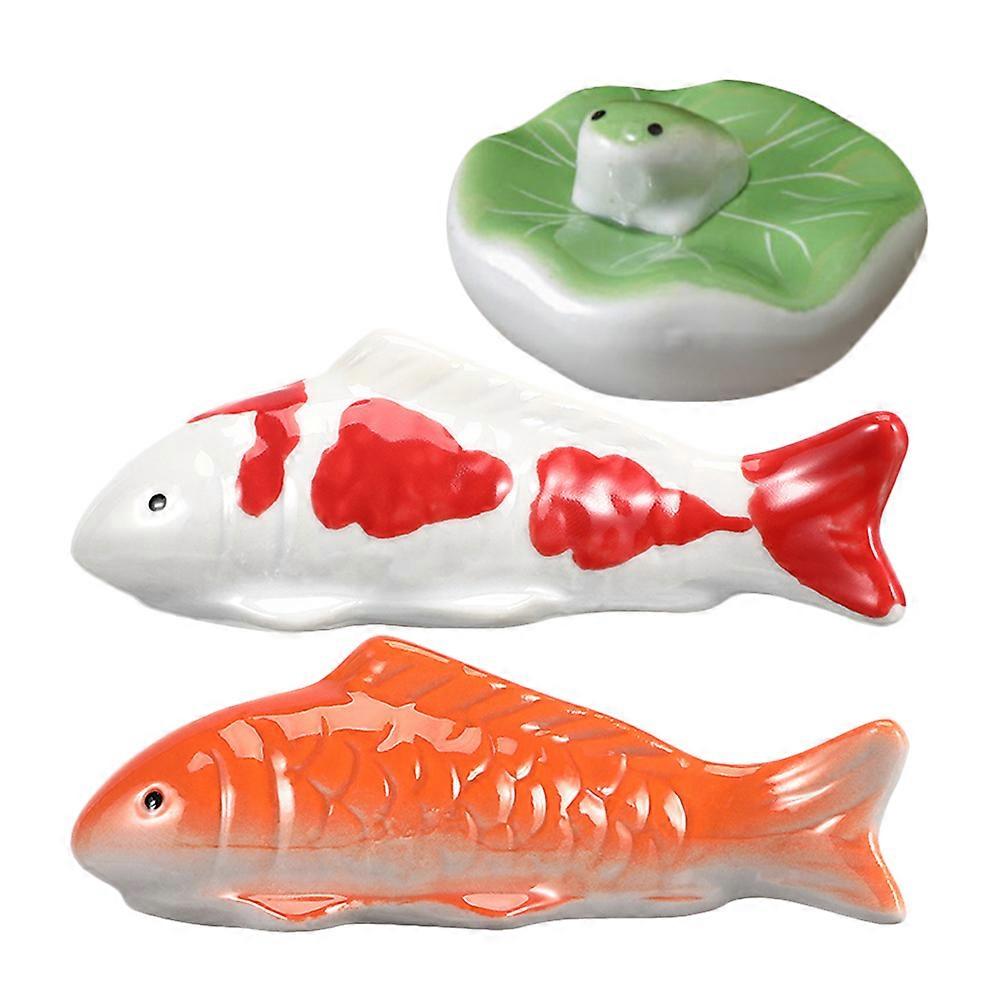 Koi Fish Ceramic Decor for Gardens, Floating Figurines for Water Features