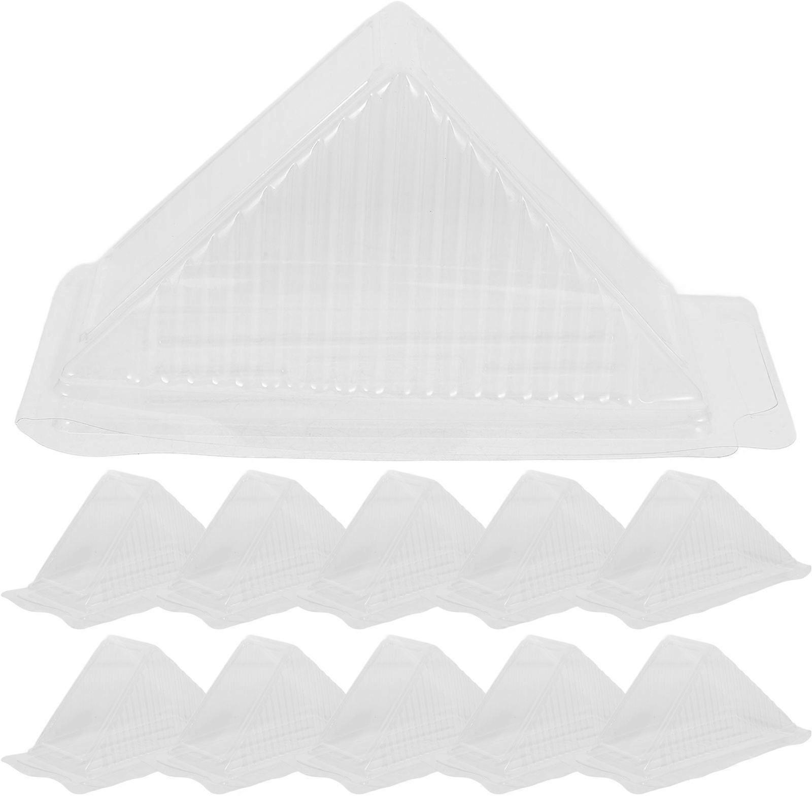 200Pcs Sandwich Packing Boxes Plastic Cases Triangle Boxes Transparent