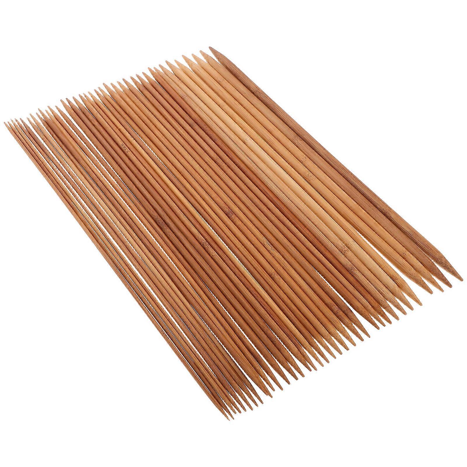 Carbonized Bamboo Knitting Needles Diy Projects Round Knitting Tools 36Pcs
