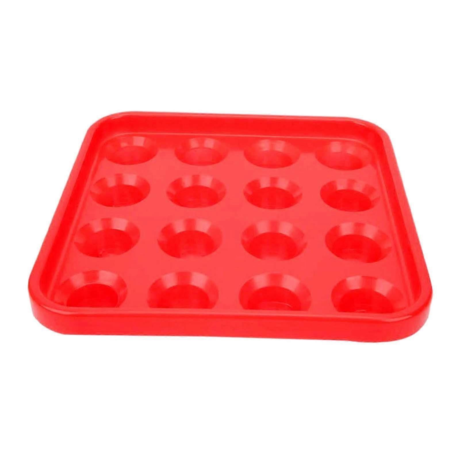 Tray Billiard Organizer Red Portable Storage Container with Multiple Compartments for Pool Accessories