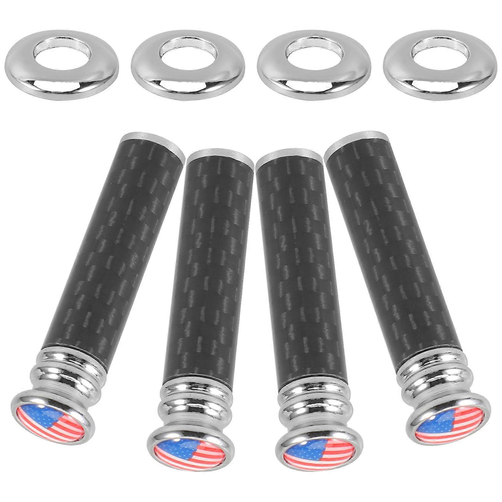 Carbon Fiber Car Door Lock Knobs Pull Pins Automotive Interior Sleek Upgrade 4Pcs