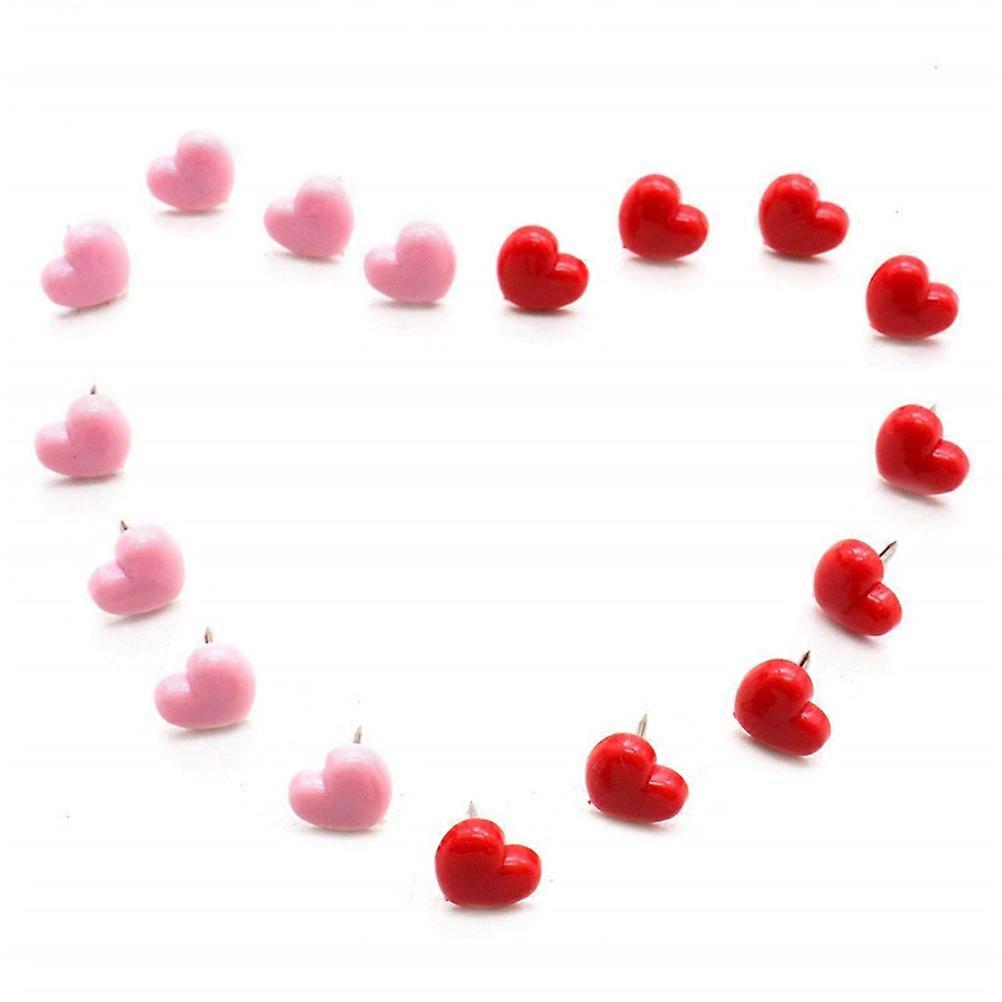 Heart Shaped Thumbtacks Map Marking Decorative Wall Nails Assorted Red Pink 150Pcs