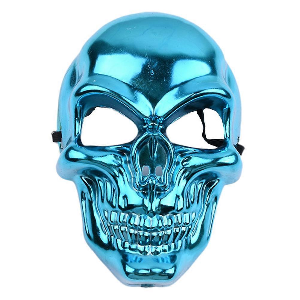 Scary Halloween Mask Hip-Hop Dance Full Face Blue 26x17x6 Cm Plastic Metal Plating For Cosplay 2Pcs