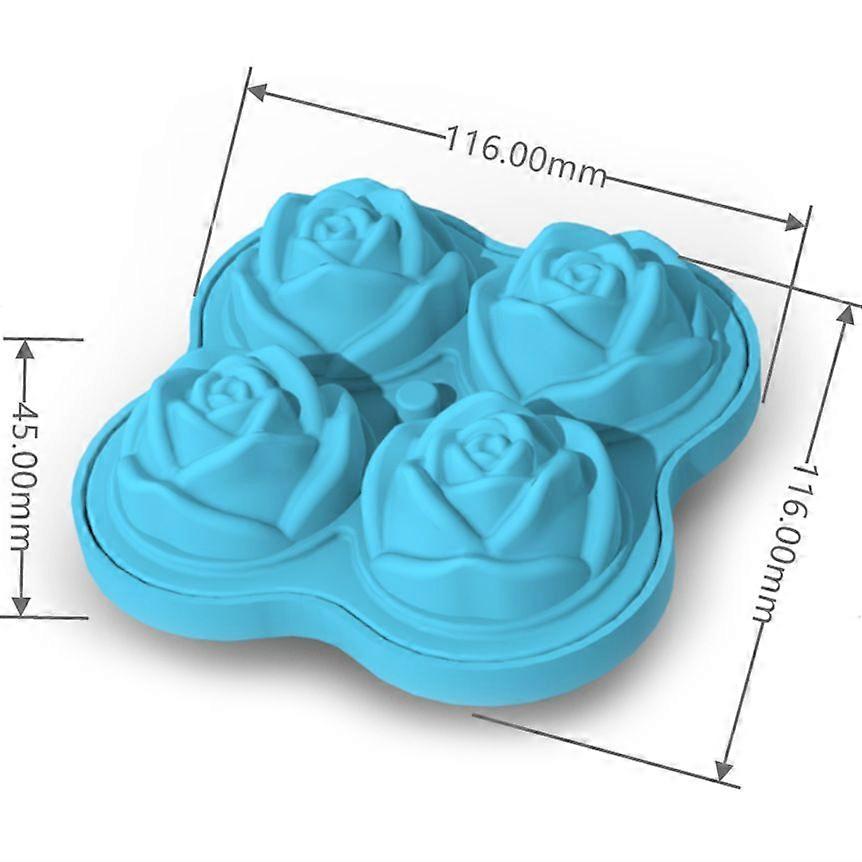 1pc Rose Ice Cube Tray New Silicone 4 Grids 4 Holes Cocktail Ice Cubes