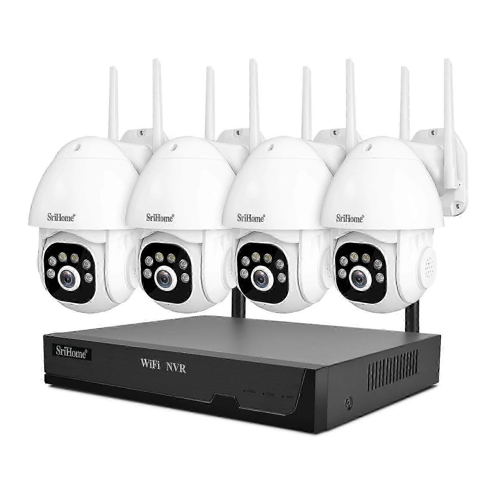 (Au Plug) Srihome Nvs001e-ipc039b 5mp 8ch Hd Nvr Wireless Cameras Set