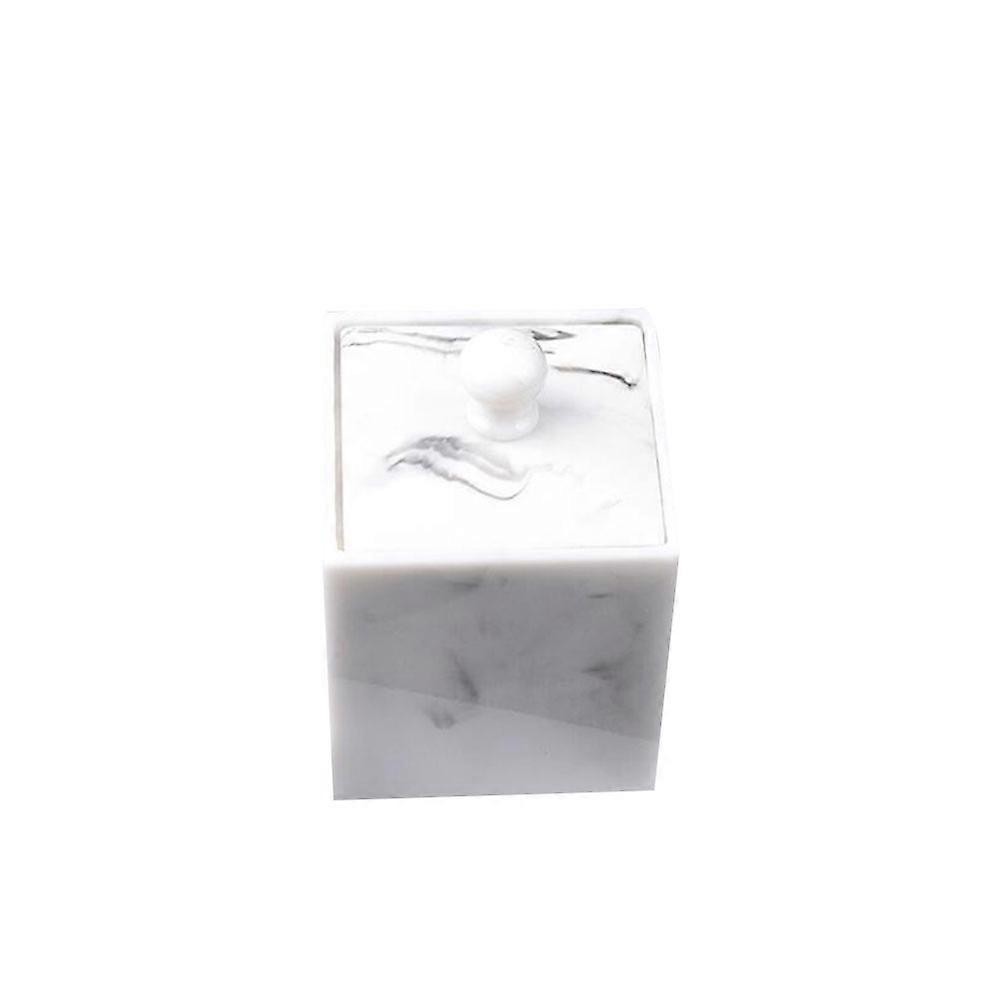 Makeup Cotton Box Resin Marble Grain Storage Case for 1Pcs Use