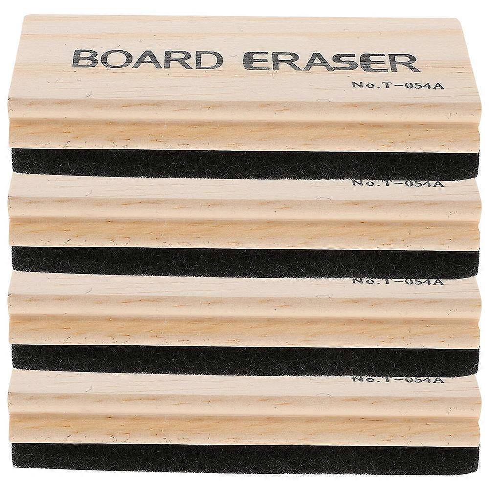 Wooden Chalkboard Erasers Set of 4 Lightweight Blackboard Eraser for Office Easy Cleaning Use