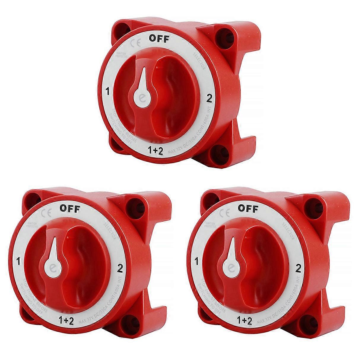 3X DC 32V 350A Battery Switch 4-Position Selector Marine Boat Battery Selector Switch Disconnect for