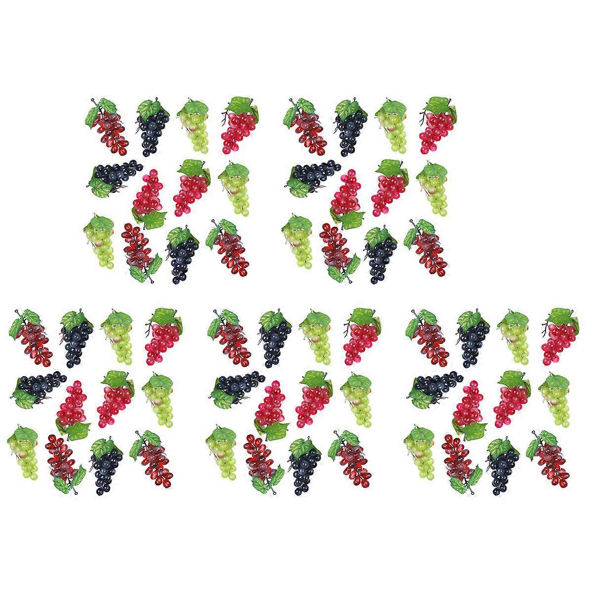 12 Bunches Simulation Decorative Lifelike Fake Grapes Clusters