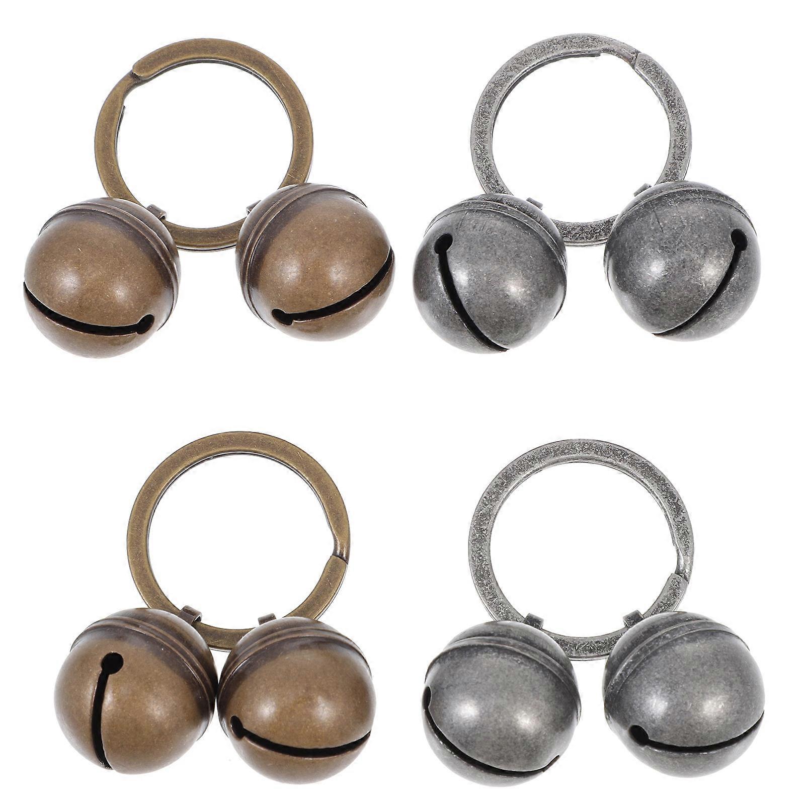 Pet Collar Bell Pendant Small Bell for Cat Collar Antique Silver Various Decorations 4 Sets