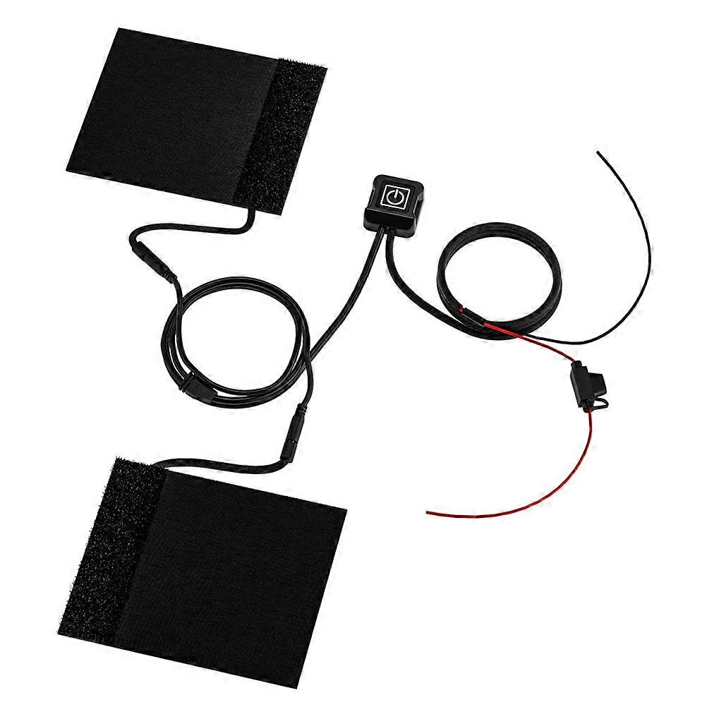 Heated Grip Pads Motorcyclists Winter Use 12.8x10CM Black Temperature Adjustable 1 Pair