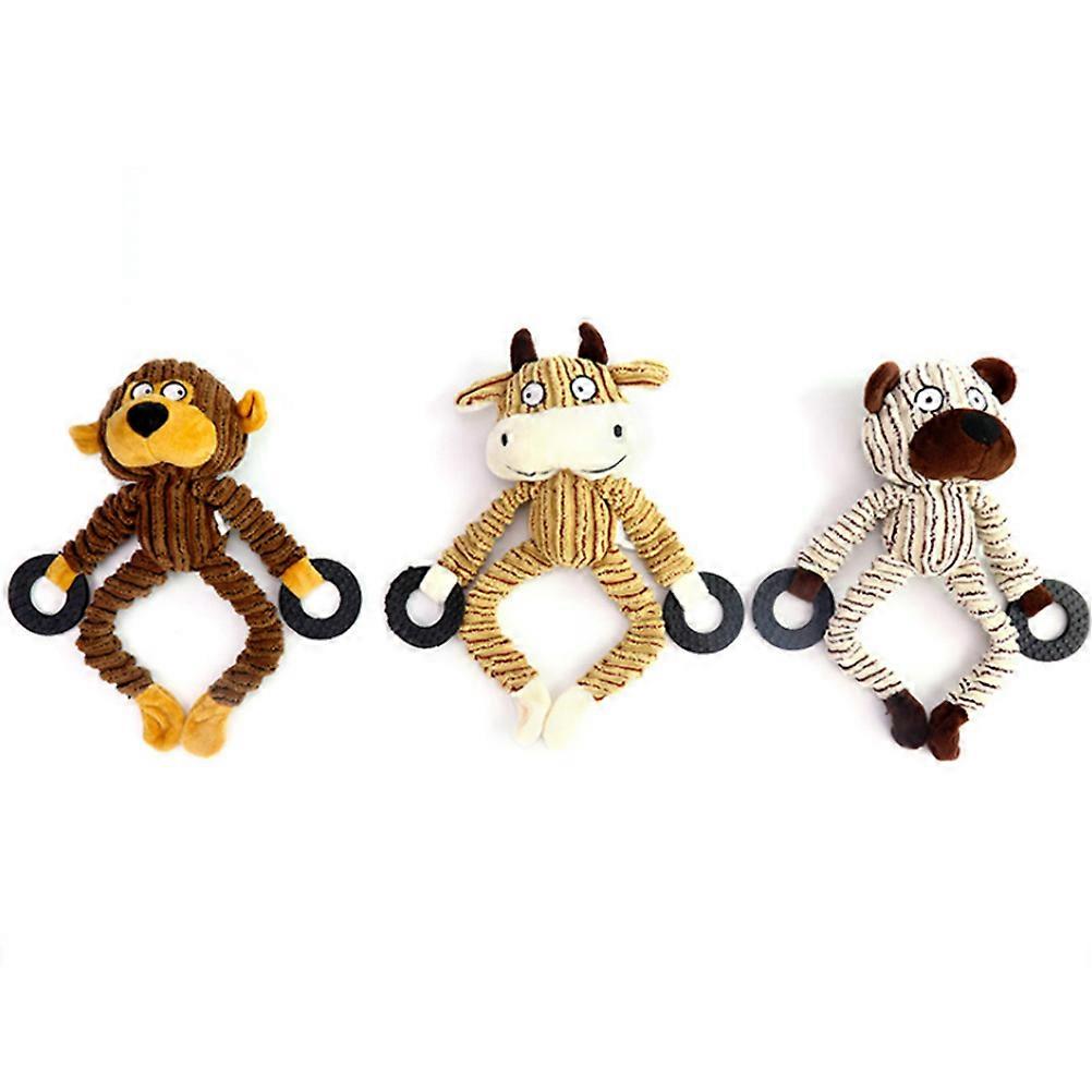 Chew Toy For Dog Monkey Plush Pet Biting Toy Bear Style Assorted Color 25.00X22.00X10.00CM Sound Production 1Pack