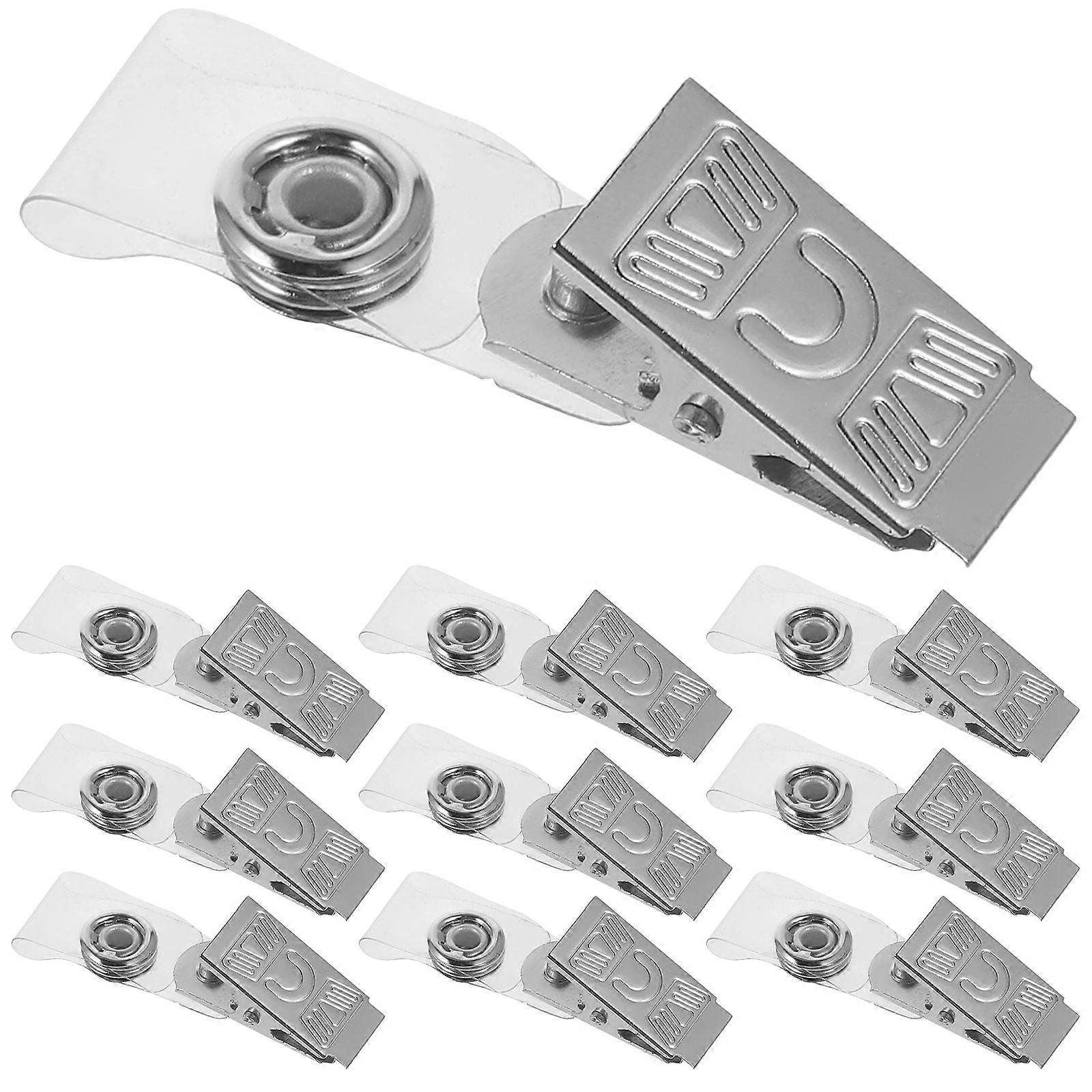 Id Holder Badge Clips Shows Portable Compact Iron Silver 7.00X1.20X1.00CM 100Pcs