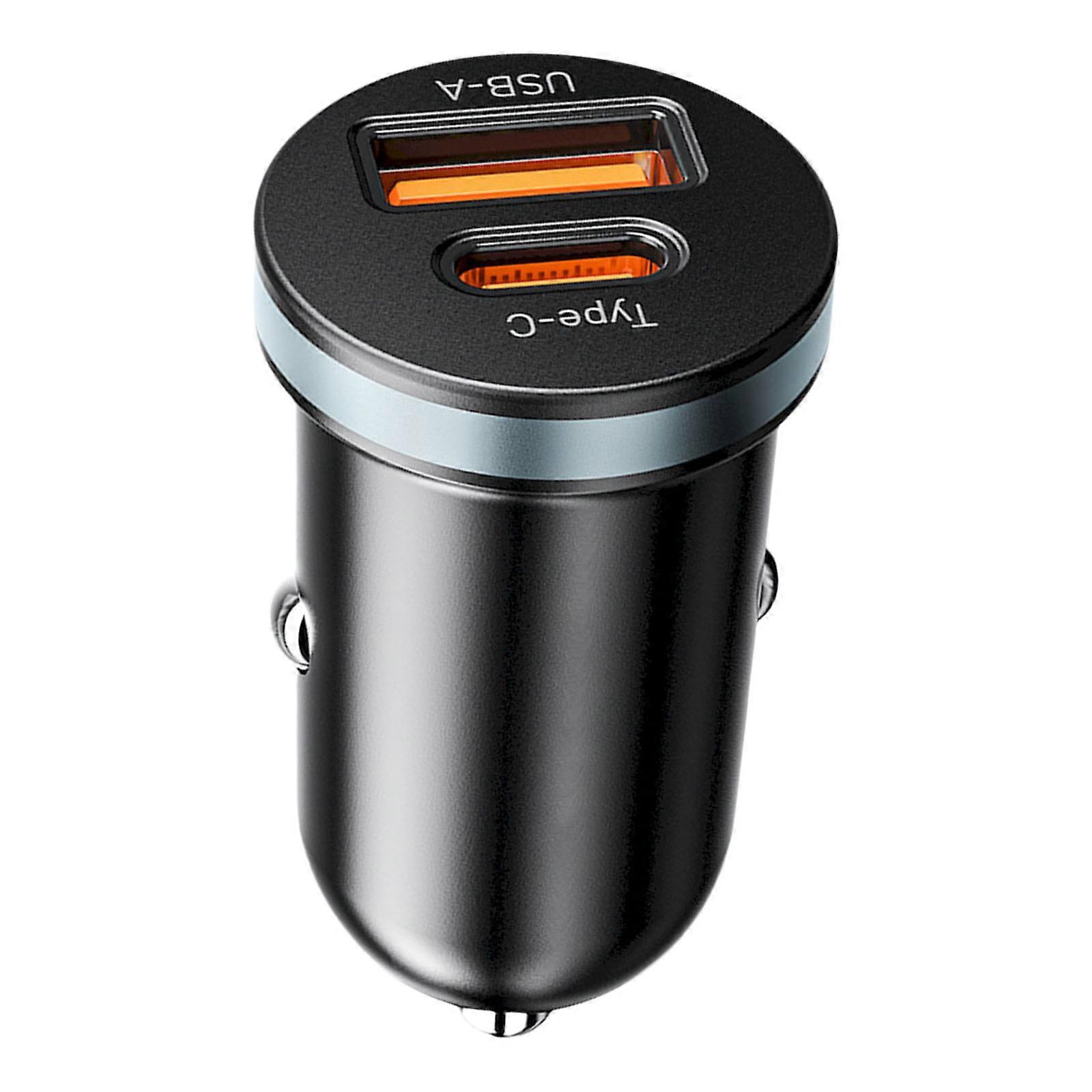 Quick Charge 30W Mini Car Adapter With USB A And Type C Suitable For Fast Mobile Charging Smartphones Tablets SUVs Truck