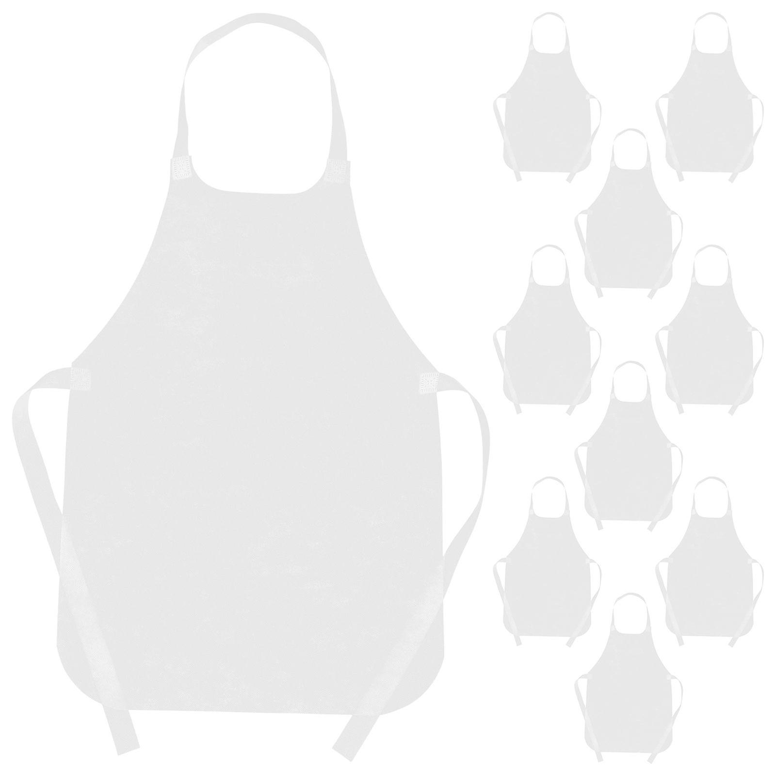 10stk Kid Forklæder Småbørn Maleri Forklæder Vandtætte hvide forklæder Graffiti Forklæder