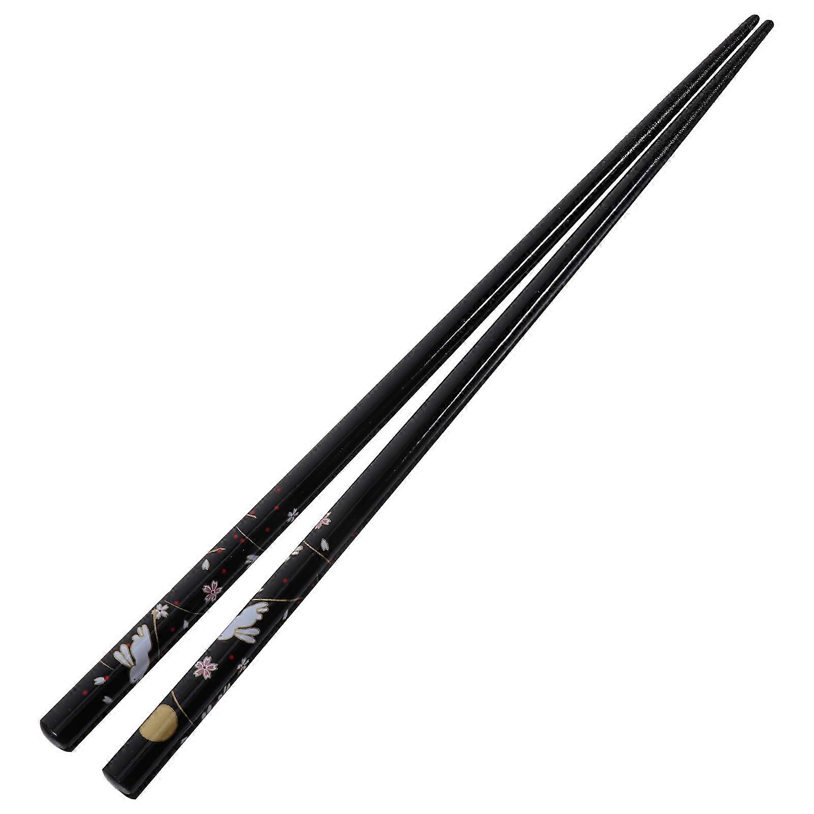 Reusable Chopsticks Japanese Wooden Chopsticks Home Tableware Red Slender Anti-Slip Grip 1Pair