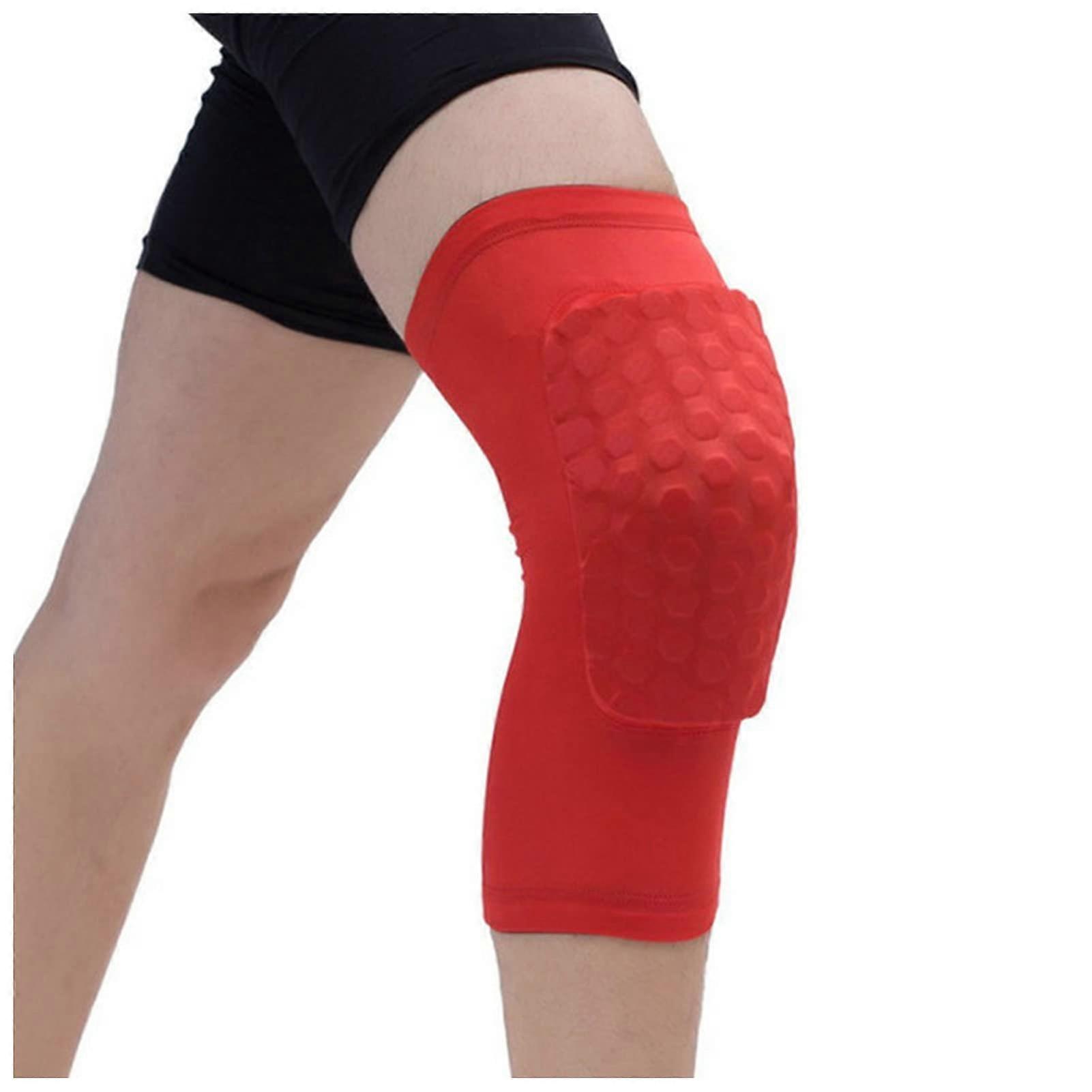 Gaiters Γυναικεία κηρήθρα Επιγονατίδες Μπάσκετ Βόλεϊ Ποδόσφαιρο Συμπίεση (Κόκκινο, M)