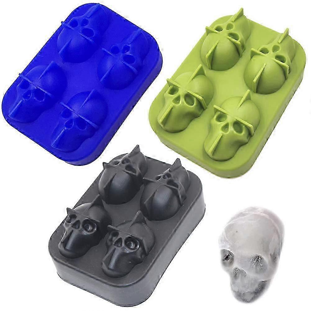 Creative 3D Skull Ice Cube Mold Set for Fun Drinks