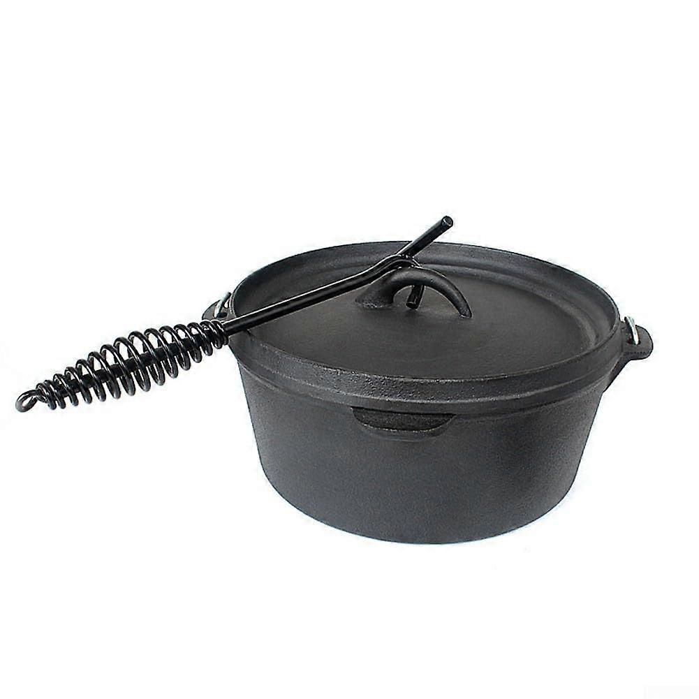 Dutch Oven Cast Iron Pot with Lid Ideal for Cooking, Roasting and Baking (Without Pot Bag)