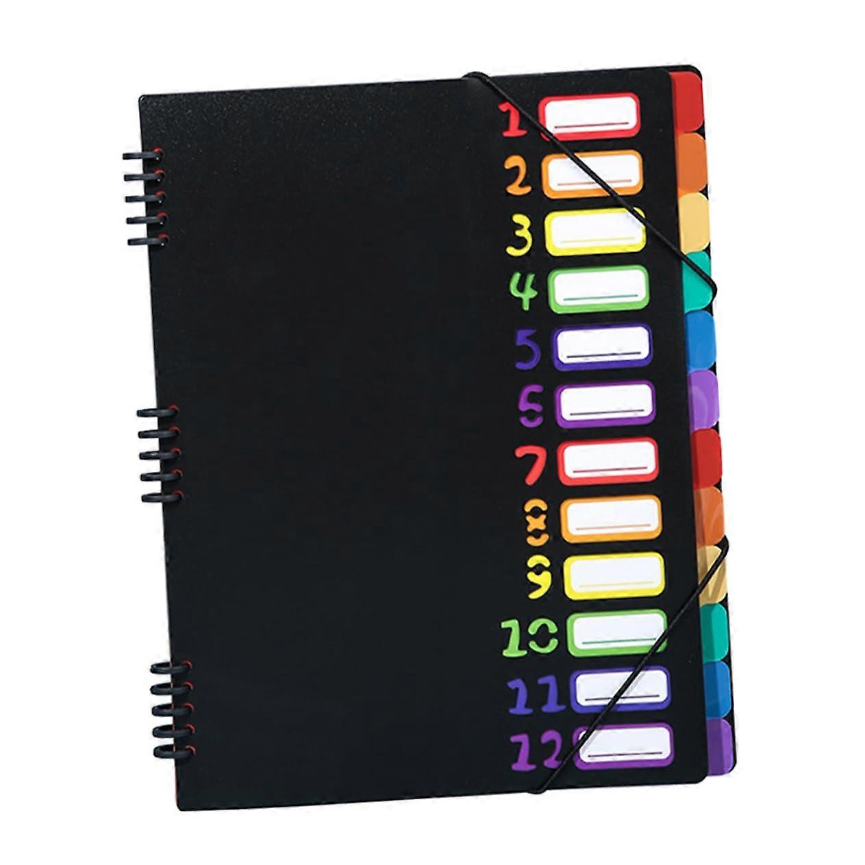 Document Organizer With Colored Tabs And Transparent Cover For Office School And Home Multi-Purpose Folder