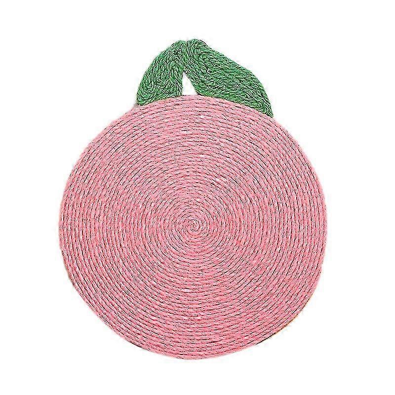 Cute Shaped Large Space Cat Scratching Mat with Wearproof Sisal Material in Pink and Orange