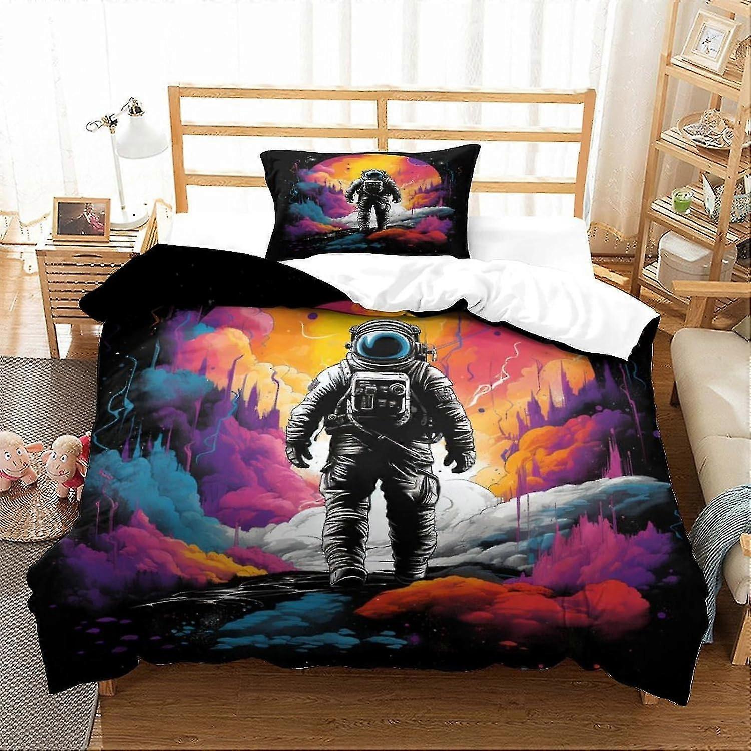 Cosmic Landscape Bedding Set 3D Duvet Cover Set, Soft 100% Microfiber Bed Set 2Pcs, Print Single Double King Size Microfiber Duvet Cover