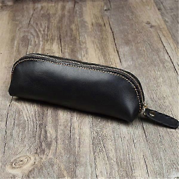 Vintage Leather Business Pencil Case Pouch