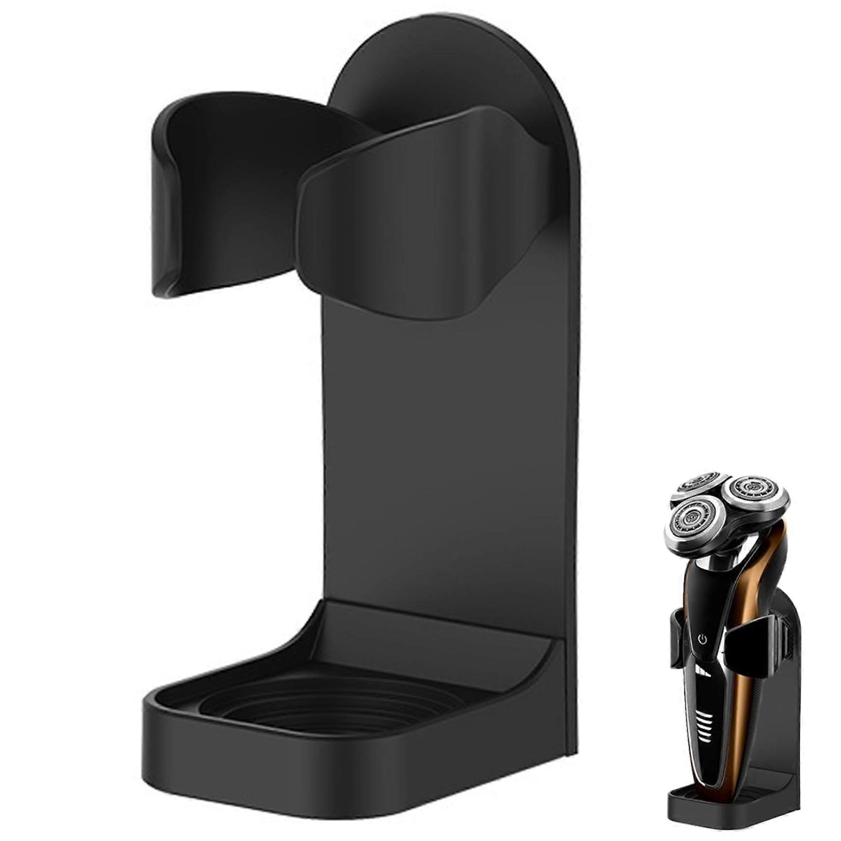 Razor Stand for Shower Screen, Adjustable Self-Adhesive Holder for Electric Razors with Drain Hole, Plastic Design for Men