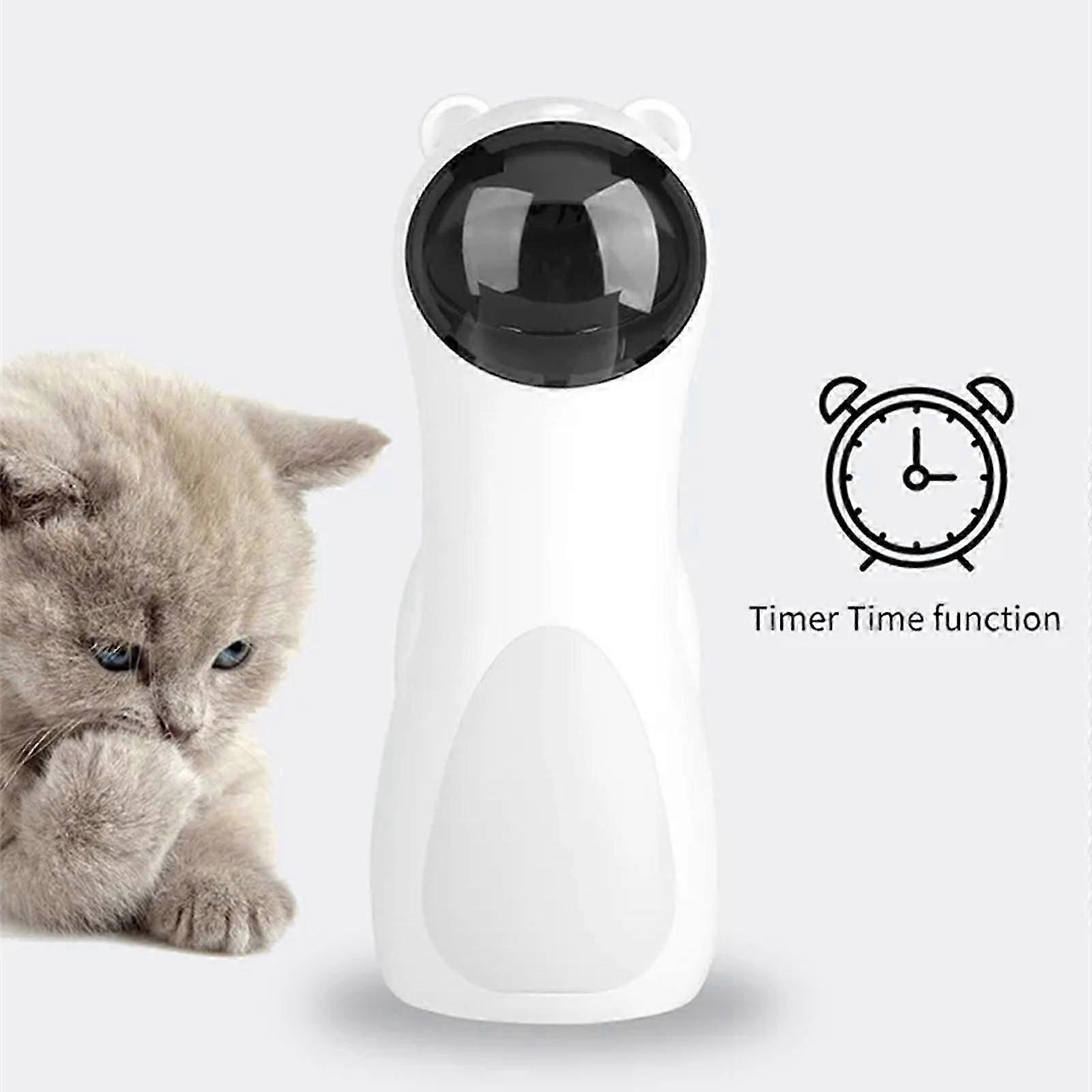 Cat Laser Toy, Automatic Laser Pointer Cat Toys, Adjustable 5 Rotating Modes, Silent Safe Laser Cat Toy Auto On/Off, USB/Battery Powered