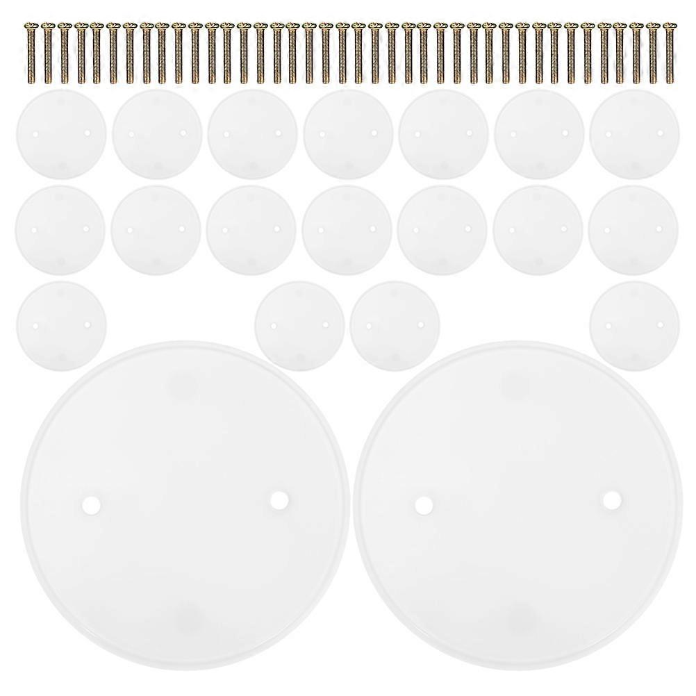 Ceiling Electrical Cover Plate Round Blank Cover Plate Conceal Holes And Gaps For Office Renovation White Plastic 20Pack