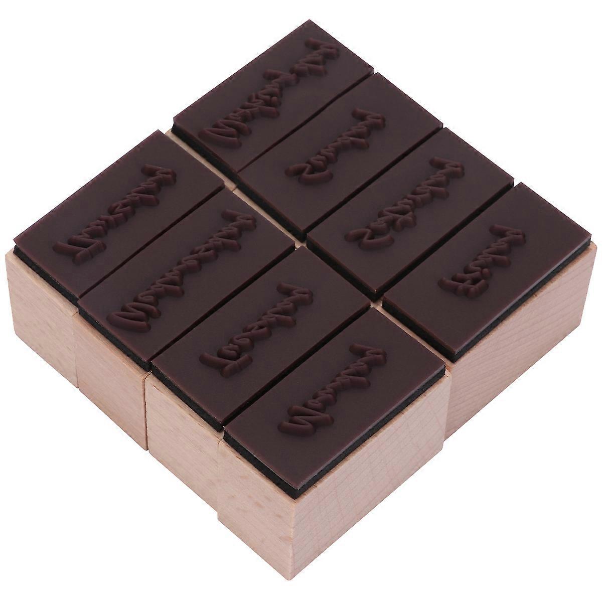 Wooden Seal Stamp for Scrapbooking, DIY English Letter Stamps with Week Pattern, Durable Craft Stamp for Card Making and Stationery Use