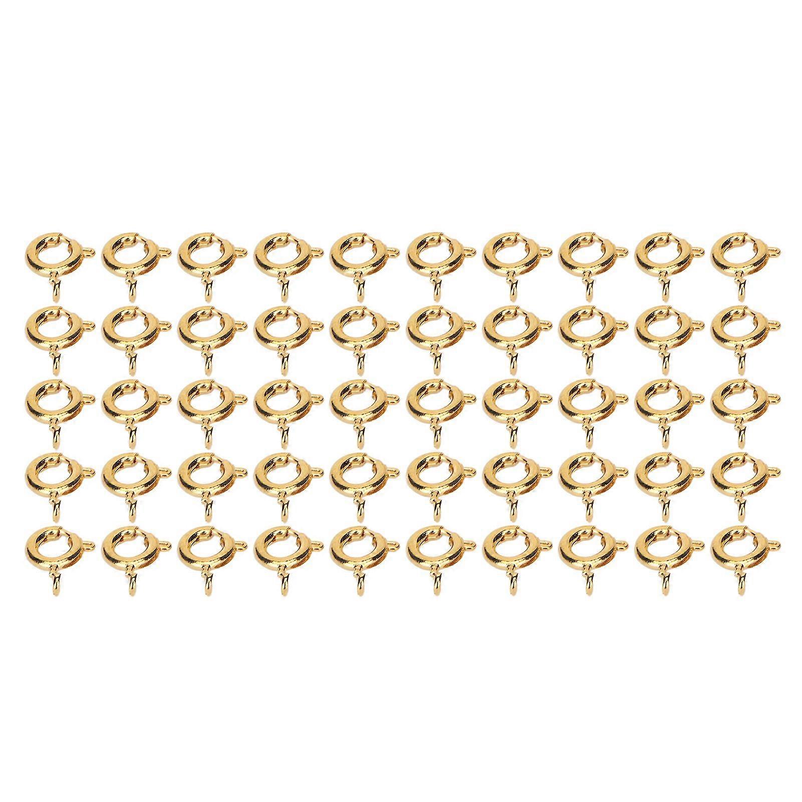 2025 Latest Model  50 Pcs Spring Ring Clasps 6mm Diameter 1.5mm Hole