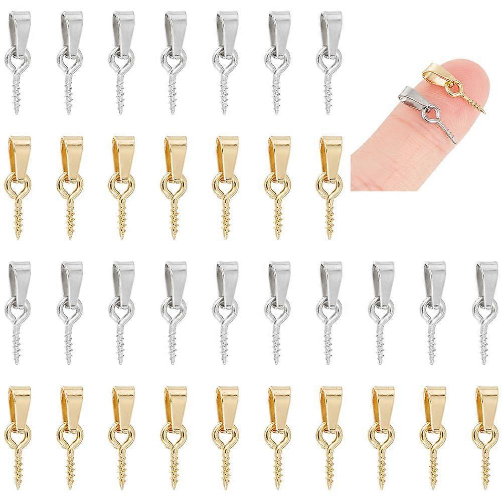 60 Pieces 2 Colours Screw Eyelets Peg Hangers Stainless Steel for Beads Charm Bottles DIY 2 colours 6x3mm