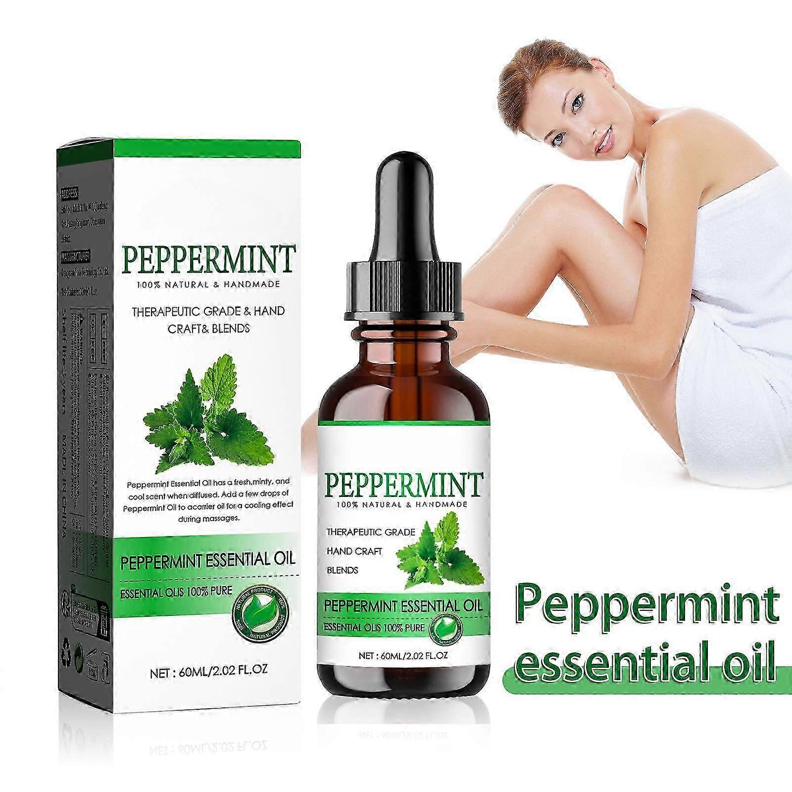 マッサージオイル100%ピュアナチュラル、ペパーミントマッサージオイル、自宅でのマッサージ療法、肌と筋肉を落ち着かせ、全身リラックスマッサージオイル、男性と女性用