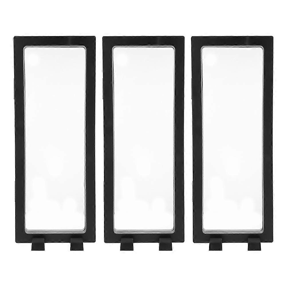 3 Sets Transparent Floating Jewelry Display Cases for Necklaces   Moisture Resistant Showcase Holders for Coin Shows & Chic Home Decor   Black