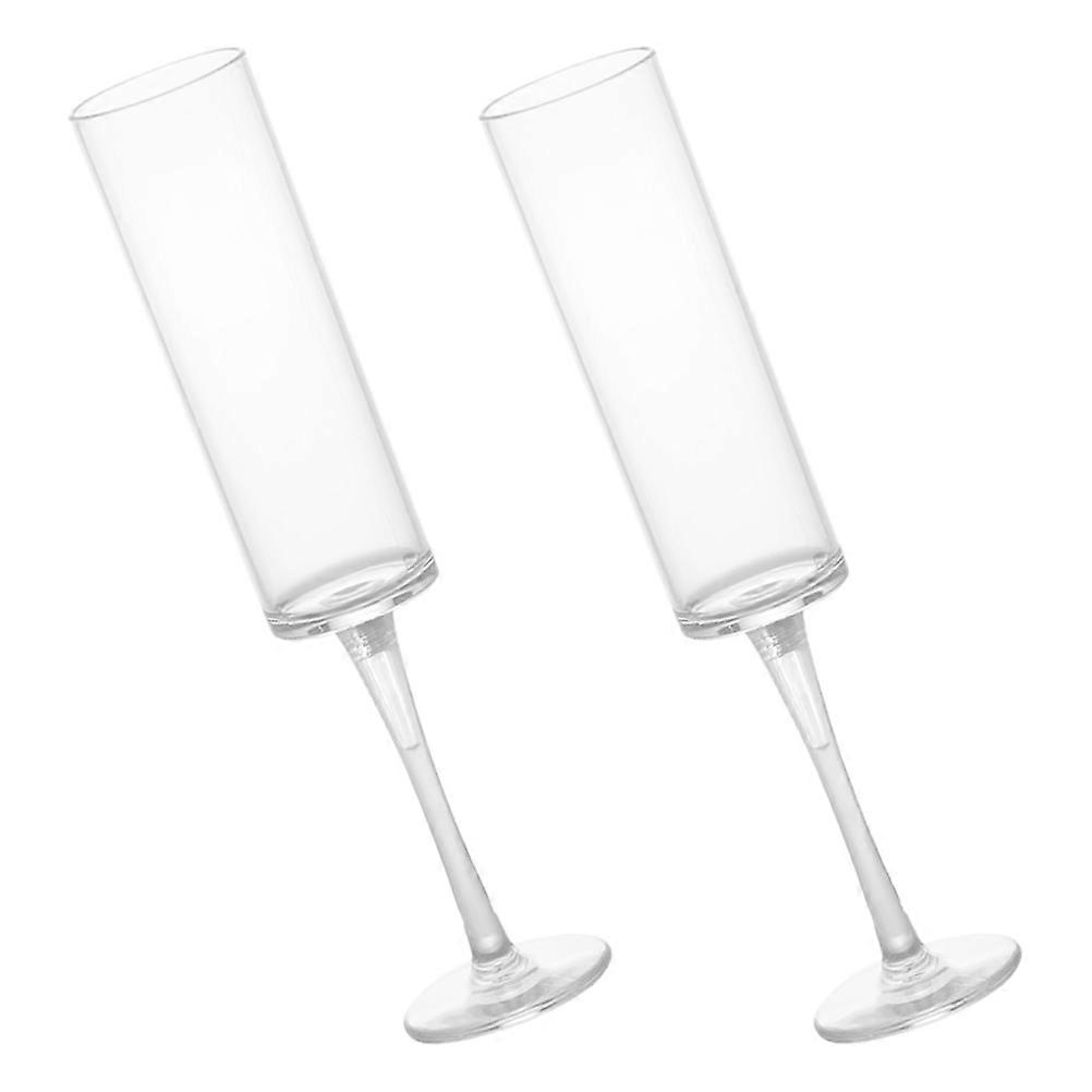 Reusable Party Cups Acrylic Flutes Elegant Stem Clear Design Home Users 2Pcs