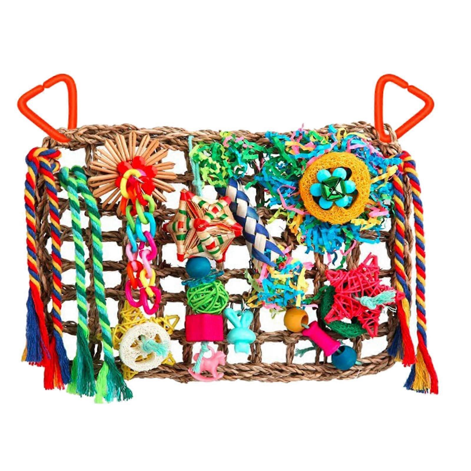 Bird feeder toy basket, bird shredding toy, chewing toy for parakeets, bird cage toy, bird swing, hammock.