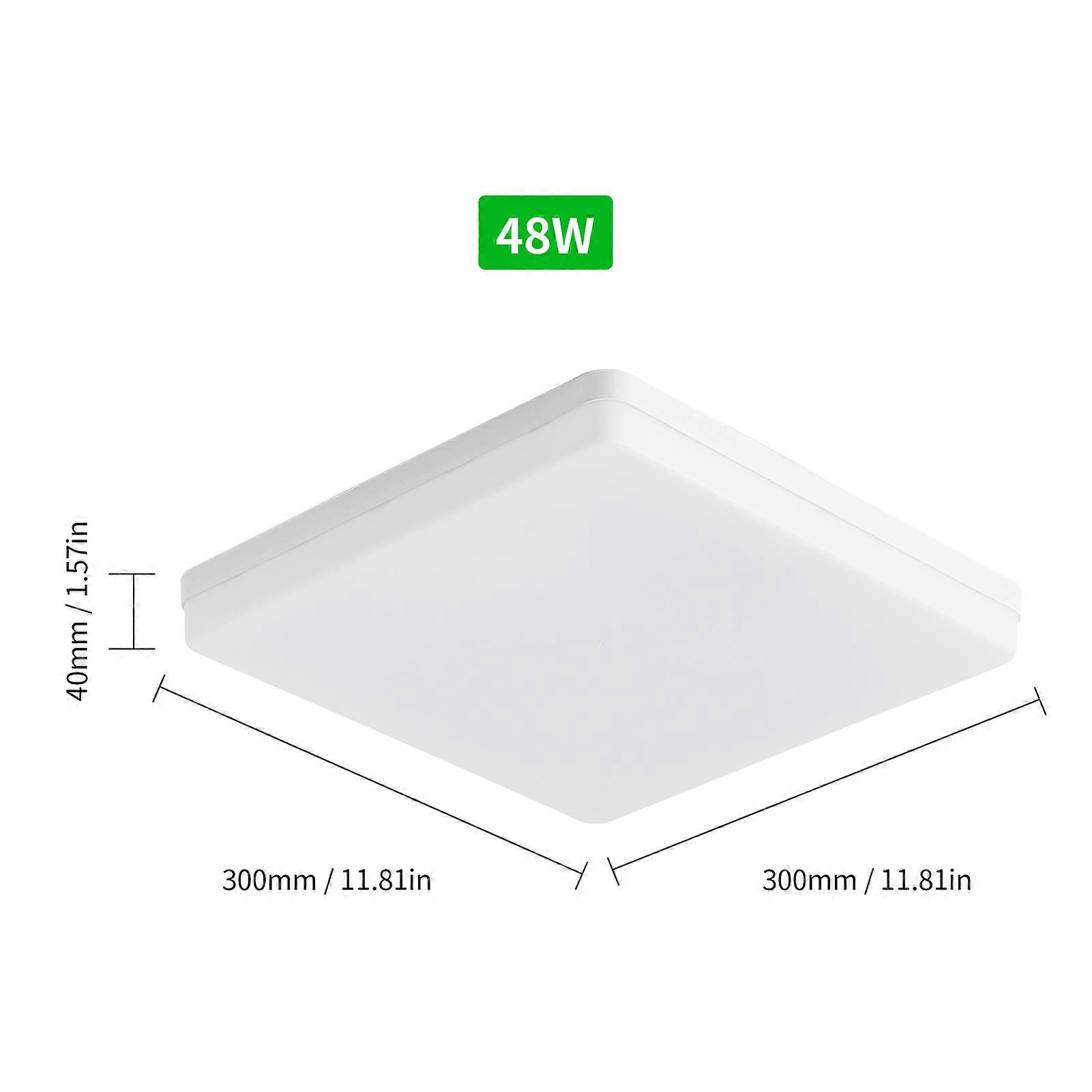LEDs Light Flush Mounting 48W Square Ceiling Lamp for Kitchen Bedroom Hallway
