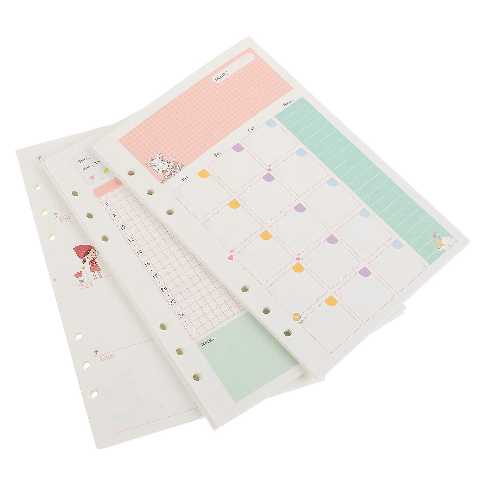 Binder Paper School Paper Notepad Papers With Hole For Home School Use 3Pcs