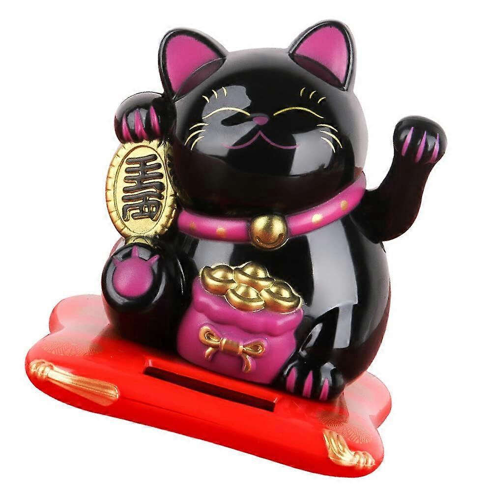 Solar Powered Lucky Cat Ornament, Creative Solar Dancing Car Dashboard Decor Ref: 9797