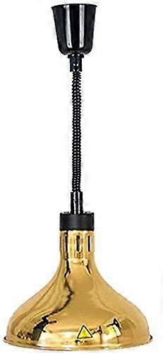 Telescopic heat lamp for food, single head, Downsa buffet, food heat lamp for warming snacks and pizza (Gold)