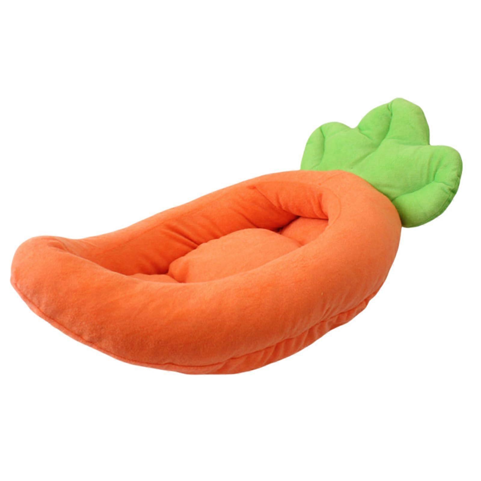 Stylish Carrot Nest Dog Bed for Small Puppies and Kittens, Cartoon Pet Basket with Removable Cushion for Household Medium Pets.
