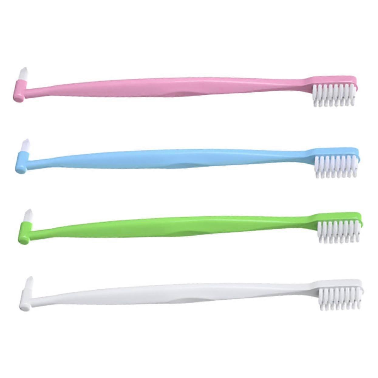 4Pack DoubleSided Travel Toothbrushes, Conical Bristle Design, Durable Tapered Toothbrushes for Daily Use, Compact  WearResistant.