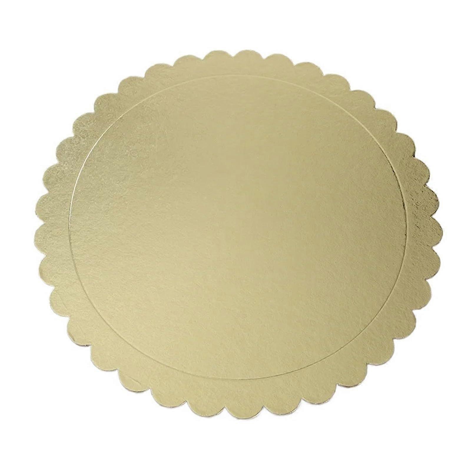 Cake Plate, Pack of 5, Gold Cake Board, Round Disposable Cake Circle Base Boards (25 cm) 25CM