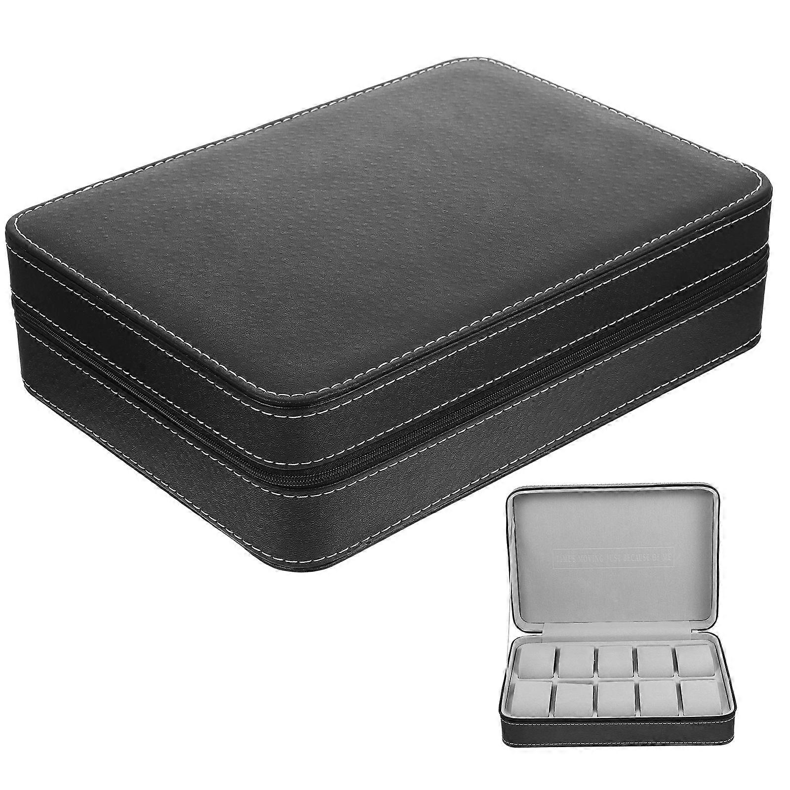 Pu Watch Box with Slots Scratch Resistant, Portable Travel Storage Case for Watches & Jewelry, Fall Protective Organizer for Daily & Outdoor Use